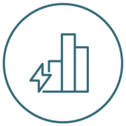 Energy waste monitoring icon with transparent background.